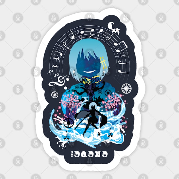 Sayaka Negative Space Sticker by SwensonaDesigns